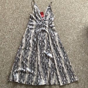NWT faux leather snakeskin midi dress